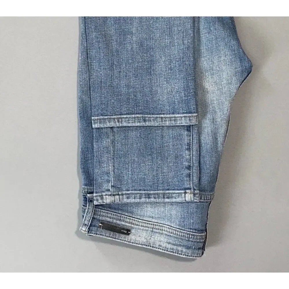 Pilcro and the Letterpress 'Slim Boyfriend' Patched Stretch Denim Jeans. 28, GUC